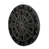 Chic Gold Stars Crescent Moons Black Dartbord (Voorkant Rechts)