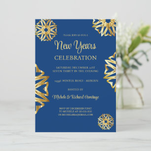 Chic Gold Stars Nouvel An Invitation