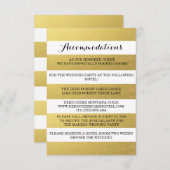 CHIC GOLD STRIPES ACCOMMODATION CARD INFORMATIEKAARTJE (Voorkant / Achterkant)