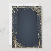 Chic Gold Tiara, Diamonds Quinceañera Kaart (Achterkant)