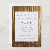 Chic Gold Tinsel Stripes 21e verjaardag Kaart (Voorkant)