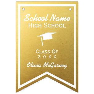 Chic Gold Trendy Afstuderen Class of 20XX Bunting Vlaggetjes