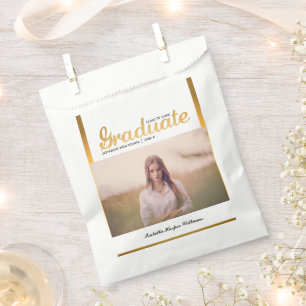 Chic Gold Trendy Graduation Party Class of 20XX Bedankzakje