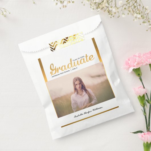 Chic Gold Trendy Graduation Party Class of 20XX Bedankzakje (Gezegeld)