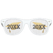 Chic Gold Trendy Graduation Party Class of 20XX Retro Zonnebril (Voorkant)
