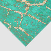 Chic Gold Turquoise Marble Pattern Tissuepapier (Detail)