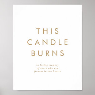Chic Gold Typografie Deze kaars brandt het huwelij Poster