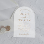 Chic Gold Typografie Wedding Frosted Arch Acryl Uitnodigingen