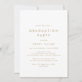 Chic Gold Typographie Graduation Party Invitation (Devant)