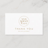 Chic Gold Typographie Logo Carte de remerciements (Devant)