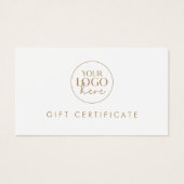 Chic Gold Typographie Logo Certificat cadeau (Devant)