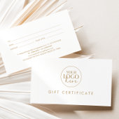 Chic Gold Typographie Logo Certificat cadeau
