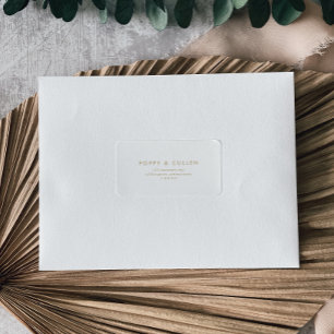 Chic Gold Typographie Mariage Étiquettes de adress