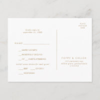 Chic Gold Typographie Menu Choix Carte Postale RSV