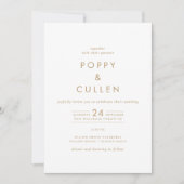 Chic Gold Typography All-in-One Wedding Kaart (Voorkant)