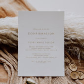 Chic Gold Typography Confirmation Kaart