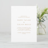 Chic Gold Typography The Wedding of Invitation Kaart (Staand voorkant)