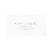 Chic Gold Typography Wedding RSVP Adresetiketten Etiket (Voorkant)