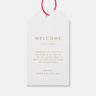 Chic Gold Typography Wedding Welcome Gift Labels Cadeaulabel