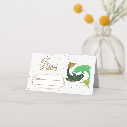 Chic Gold Vissen Zodiac Verjaardag (Voorkant)