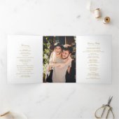 Chic Gold & White bruiloft Drieluik Programma (Binnen)