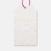 Chic Gold & White Joy kerstfeestdag Cadeaulabel (Achterkant)