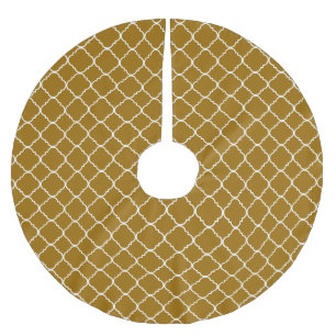 Chic Gold White Quatrefoil Kerstboom Rok