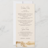 Chic Golden Abstrait Watercolor Wedding Programme (Dos)