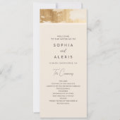 Chic Golden Abstrait Watercolor Wedding Programme (Devant)