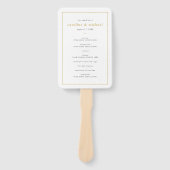 Chic Golden Ditzy Floral Wedding Programme Handwaaier (Voorkant)