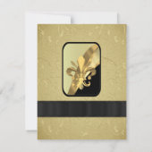 Chic golden elegant muziekvel formal bruiloft kaart (Achterkant)