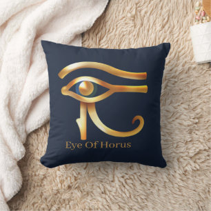 Chic Golden Eye of Horus , Egyptische hiërogliefen Kussen