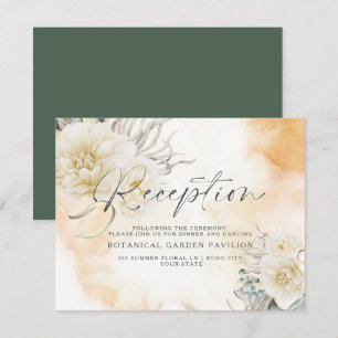 Chic Goldenrod Floral Waterverf Reception
