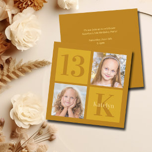 Chic Goud 2 Foto Collage Aangepaste Verjaardagsfee Kaart