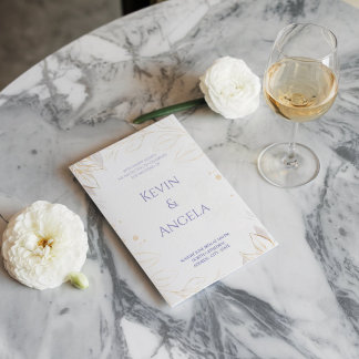 Chic Goud & Bloemen Elegantie Huwelijksuitnodiging Kaart