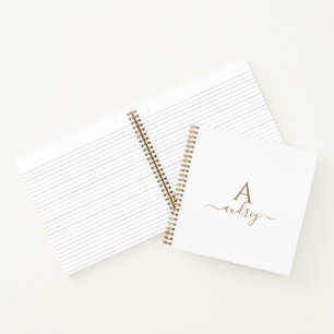 Chic Goud Elegante Handtekening Minimalistische Mo Notitieboek