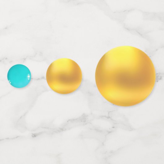 Chic goud en turquoise confetti (Achterkanten)