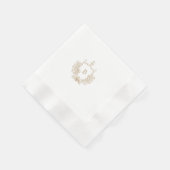 Chic Goud en Wit Crest Monogram Custom Wedding Servet (Hoek)