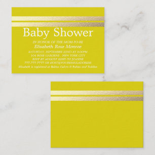 Chic goud folie strepen, gele ticket voor babyfees