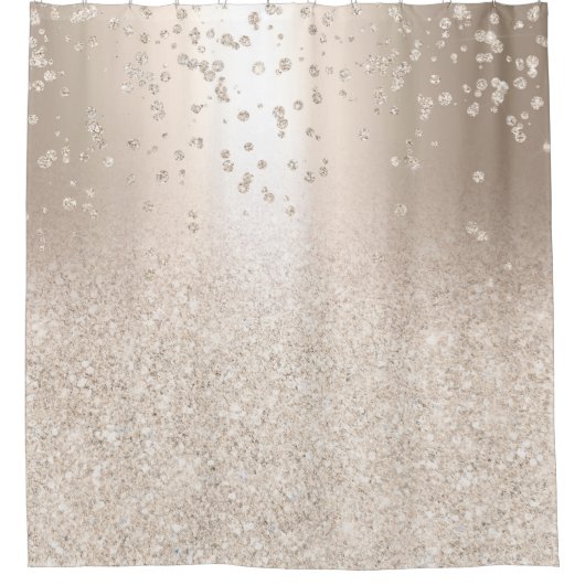 Chic goud glitter ombre metallic sprankelt confett douchegordijn (Voorkant)