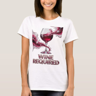Chic Goud WIJN VERPLICHT Grafisch ontwerp T-shirt