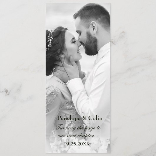 Chic Goud Zwart Bibliotheek Boek Hoesje Bruiloft Menu (Achterkant)