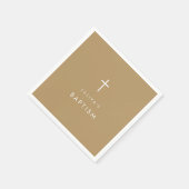 Chic Gouden Bruin Kruis Doop Servet (Hoek)