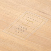 Chic Gouden Geel Modern Minimal Wedding Acryl Uitnodigingen (Laagn)