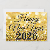 Chic Gouden Gelukkig Nieuwjaar 2026 Aangepast Feestdagenkaart (Voorkant)