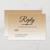 Chic gouden glans ombre Sweet 16 RSVP Kaart (Voorkant / Achterkant)