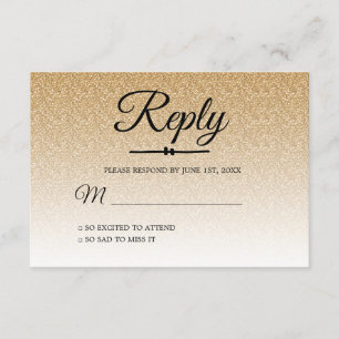 Chic gouden glans ombre Sweet 16 RSVP Kaart