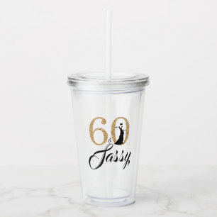 Chic Gouden Glitter Sixty Sassy 60e Verjaardag Acryl Drinkbeker