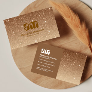 Chic Gouden Glitter Zakelijk Visitekaartje