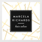 Chic Gouden Haarclips Kapperszaak Raamsticker (Vel)